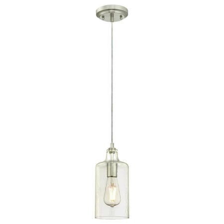 Westinghouse Pendant 60W Mini Carmen, Brushed Nickel Clear, Textured Glass 6329000